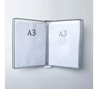 OLSKFUH Archivadores de Pared A3 con Tapa abatible, Soporte de exhibición de Hojas Sueltas Transparente para Pared, O