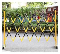 OLSKFUH Barrera Metálica Extensible, Barrera De Seguridad Peatonal Portátil, Base De Valla con 2 Ruedas, Barandilla para Obras De Construcción Escolares, Amarillo-120X500Cm, Amar,Yellow-120x600cm