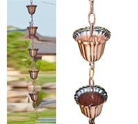 OLSKFUH Cadena De Lluvia con Pétalos De Hierro para Decoración De Jardín Exterior, Cadena para Bajantes De Agua De Lluvia con Campanillas De Lluvia, Cadena para Canalones De,Style1-4m/102ft