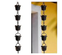 OLSKFUH Cadena De Lluvia Decorativa De Estilo Pental, Cadena De Lluvia De Campana para Bajantes De Canalones, Cadena De Lluvia Decorativa para Decoración De Jardín Y Exterio,Aluminum Alloy-1m/3ft