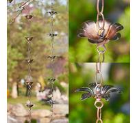 OLSKFUH Cadena De Lluvia Japonesa con Diseño De Flor De Lirio, Ajustable Y Duradera, para Canalones, Bajantes Y Desagües De Aleros, Colector De Lluvia para Decoración De Jar,Flower-24 m (78ft)