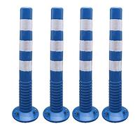 OLSKFUH Conos De Calle Flexibles para Postes Delimitadores De Tráfico De Estacionamiento, Equipo De Control De Tráfico De Plástico, Bolardo De Seguridad, Poste De Barrera para E,Blue+White-4 Pack