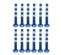 OLSKFUH Conos De Calle Flexibles para Postes Delimitadores De Tráfico De Estacionamiento, Equipo De Control De Tráfico De Plástico, Bolardo De Seguridad, Poste De Barrera para E,Blue+white-12 Pack
