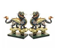 OLSKFUH Escultura De Arte Moderno para El Hogar con Adornos De Cobre De Lujo De Escritorio, Pixiu De La Fortuna, Decoraciones De Feng Shui De La Suerte, Decoraciones De Mesa Centrales,2-Piece