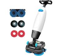 OLSKFUH Fregadora De Suelos, Ancho De Limpieza De 43 Cm (17"), Limpiadora Eléctrica De Doble Depósito, Cabezal Giratorio De 360°, Mopa Inalámbrica para Limpieza Profunda De Baño,C