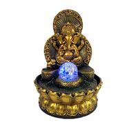 OLSKFUH Fuente Cascada Elefante Dios Ganesha Fuentes de Agua de la Suerte Adornos Buena Fortuna Feng Shui Manualidades Fuente de Escritorio Humidificador de Aire Meditación