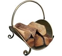 OLSKFUH Leñero Resistente, De Metal, para Exterior E Interior, Ideal para Chimenea, Patio, Porche Y Cobertizo (Latón)