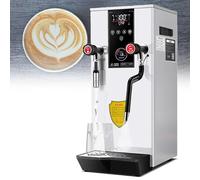 OLSKFUH Máquina Espumadora De Leche Comercial, Hervidor De Agua De 12 litros, Generador De Espuma De Vapor Eléctrico Multiusos, con Pantalla Led, para Cafeterías, Tiendas De Té Y,White