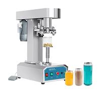 OLSKFUH Sellador de latas eléctrico, máquina taponadora de latas automática de 370W con Interruptor de pie, pequeño Comercial de Acero Inoxidable