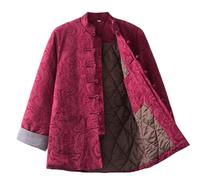 OLSKFUH Traje De Espiga Cálido De Invierno, Ropa Tradicional China, Chaqueta De Artes Marciales De Kung Fu con Bordado De Dragón para Hombre, Azul, 3XL,Red-4X-Large