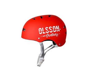 OLSSON and Brothers Casco Infantil -Hero - Rojo - Talla S/M - Ajustable, Homologado y Resistente a Impactos 360º, Forro Desmontable, Rejillas de ventilación, Apto para patinetes, Patines, Bicicletas