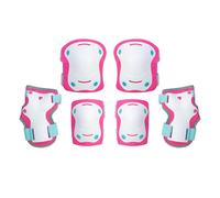 OLSSON Protecciones Patines niña niño Tallas XS-S - Kit Rodilleras Coderas muñequeras - Homologadas - Alta Resistencia a la abrasión - Versátiles y Ligeras - Patinetes, Patines, Bicicletas (Rosa, S)