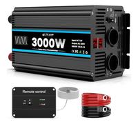OLTEANP Convertidor De Voltaje De 12V a 230V De Onda Sinusoidal Pura 3000W con Enchufes EU y Puerto USB - Mando a Distancia y Pantalla Led para Camping Coche, Caravana, Autocaravana.