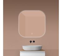 Oltens Nordlis espejo 80x80 cm cuadrada con iluminación con lámina calefactora 64125000