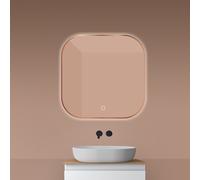 Oltens Nordlis espejo 80x80 cm cuadrada con iluminación con lámina calefactora 64125610