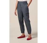 Oltre Denim-effect Joggers In Linen Blend Fabric Blue Talla: M | Pantalones Cargo Outlet | Mujer | Blanco