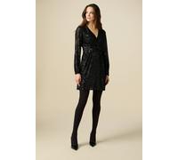Oltre Short Sequin Dress With Long-sleeves Black Talla: 48 | Mini Vestidos Outlet | Mujer | Negro
