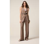 Oltre Vest In Viscose Blend Fabric Brown Talla: 44 | Chaquetas Outlet | Mujer | Marrón