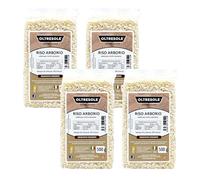 Oltresole, Arroz Arborio Artesanal Italiano, Grano grande y rico en almidón, ideal para sopas, risottos y ensaladas de arroz, Envasado al vacío en 4 paquetes de 500 g