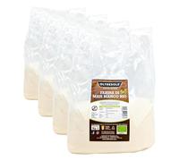 Oltresole, Harina de Maíz Blanca Ecológica Italiana 1 Kg, Sin Gluten, Sin OGM, 100% Made in Italy, Ideal para Polenta, Pan y Dulces, Perfecto para Celíacos y Veganos (Paquete de 4)
