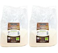 Oltresole, Harina de Maíz Blanca Ecológica Italiana 1 Kg, Sin Gluten, Sin OGM, 100% Made in Italy, Ideal para Polenta, Pan y Dulces, Perfecto para Celíacos y Veganos (Paquete de 2)