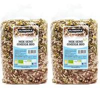Oltresole, Mezcla De Semillas Omega Ecológicas 1 Kg (Calabaza, Girasol Y Lino), Mezcla De 3 Semillas Oleaginosas Crudas Enteras, Ricas En Proteínas, Fibra Y Omega 3 (Paquete de 2)