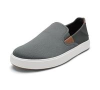 OLUKAI Lae'ahi Nui - Zapatos sin cordones para hombre, zapatos de uso diario para uso casual, detalles de cuero y malla de primera calidad, comodidad durante todo el día y soporte de arco, Rock