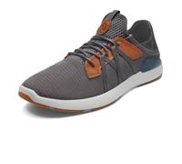 OLUKAI Mio Li Men's Athletic Shoe, Lightweight & Breathable Mesh, Comfort Fit & Wet Grip Rubber Soles, Premium Embossed Leather Eyestays, Pavement/Vintage Indigo, 9