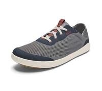 OLUKAI Moku Pae - Zapatos náuticos para hombre, malla resistente al agua y transpirable, diseño fácil de poner, secado rápido y tracción mejorada, Ceniza/azul gabardina, 41.5 EU Ancho