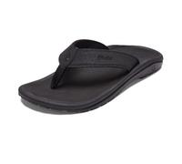 OLUKAI Ohana - Sandalias de Playa para Hombre, de Secado rápido, Resistentes al Agua y Ligeras, Plantilla Moldeada por compresión y Ajuste cómodo ultrasuave, Negro/Negro, 17 UK