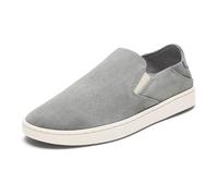 OLUKAI Pehuea Luxe - Zapatos de gamuza para mujer, diseño fácil de poner y quitar, materiales suaves y de primera calidad, comodidad y apoyo durante todo el día, Ceniza/ceniza, 40 EU
