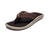 OluKai Ulele Men's Beach Sandals, Quick-Dry Flip-Flop Slides, Water Resistant Suede Lining & Wet Grip Soles, Soft Comfort Fit & Arch Support