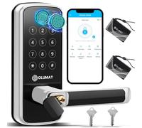 OLUMAT Cerradura inteligente con asa: cerradura de puerta de entrada sin llave Wi-Fi, cerraduras inteligentes para puerta delantera, cerradura biométrica de puerta de huellas dactilares, cerradura