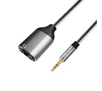 Oluote 3,5mm Jack Auriculares Audio Y Splitter, 3.5mm Macho a Hembra estéreo Divisor Auxiliar Enchufe Doble para computadora portátil,Tableta,Teléfono,Samsung,parlantes,PC (0.3m)