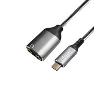Oluote Adaptador Jack Micro y Auriculares, Adaptador Micrófono y Audio de Auriculares USB C a 1 Macho a 2 Hembra Minijack Y Splitter para Laptop (1.5M)