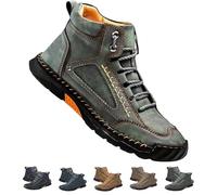 Olveros Boots, Cryonessa Men's Comfortable Handmade Leather Boots - Waterproof, Arch Support, Pressure Relief, Spacious Toe Box for Outdoor Adventures (Green,39)