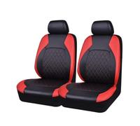 OLVESXC Funda Asiento Coche Interior Coche PU con 5/2 Uds Fundas Asiento Presión Hilo Cuero Acolchado, Herramientas Transpirables Compatibles Airbag(Red 2 pcs)