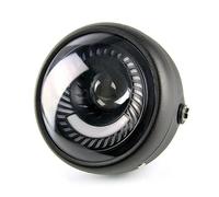 OLVESXC Motocicleta redondo Faro Delantero LED Redondo Vintage De 6,5 Pulgadas Con Ojos Ángel, Lámpara Conducción DRL Para Cafe Racer Serie Retro(Single light)