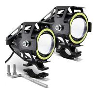 OLVESXC Motocicleta redondo Para Faros Delanteros Angel Eyes Para Motocicleta, Lámpara De Conducción LED Auxiliar Universal Con Interruptor(2pcs white light)