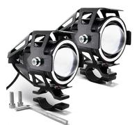 OLVESXC Motocicleta redondo Para Faros Delanteros Angel Eyes Para Motocicleta, Lámpara De Conducción LED Auxiliar Universal Con Interruptor(2pcs blue light)