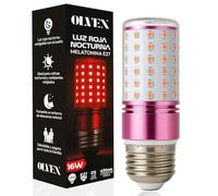 OLVEX Luz Roja Nocturna Melatonina E27 - Bombillas Led E27 Luz Calida - Bombilla Led para Dormir - Tecnología Flicker Free + 0% Luz Azul - Mejora del Ritmo de Descanso e Ideal para Leer.