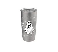 Olvídate de Candy, regálame un gato, divertido fantasma con un gato negro Vaso térmico de acero inoxidable de doble pared