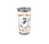 Olvídate de Candy, regálame un gato, un maravilloso fantasma que sostiene un gato negro Vaso térmico de acero inoxidable de doble pared