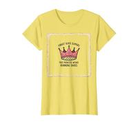 Olvídate de Las Zapatillas de Cristal Que la Princesa Lleva Puestas para Correr con Corona Camiseta, Mujer, Limón, S