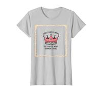 Olvídate de Las Zapatillas de Cristal Que la Princesa Lleva Puestas para Correr con Corona Camiseta, Mujer, Plata, XL