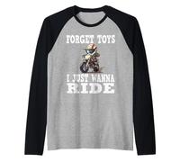 Olvídate de los Juguetes Que Solo Quiero Montar, Moto de Cross para niños Camiseta Manga Raglan