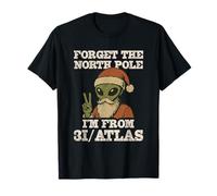 Olvídate del Polo Norte Soy de 3I/Atlas Funny Santa UFO Camiseta