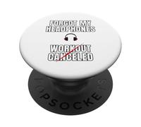 Olvidé mis Auriculares Entrenamiento Cancelado Gimnasio PopSockets PopGrip Adhesivo