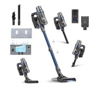 Olvy Aspiradora inalámbrica función de fregado - Aspiradora 2 en 1 sin Bolsa - Potencia de succión de 35.000 Pa, 5 Niveles - Pantalla LED - Ligera con Filtro HEPA y Accesorios