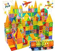 Olvy Bloques de Construcción Magnéticos Juego Educativo Stem | 120 Piezas | Set Azulejos magnéticos | Construcciones 3D | Plástico ABS Seguro | Juguete de Fichas Imantadas